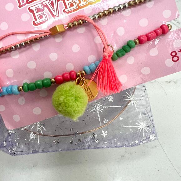 American Girl Best Friend Bracelet Set – 2pc Colorful Stretch Bracelets (NEW) - Picture 2 of 4